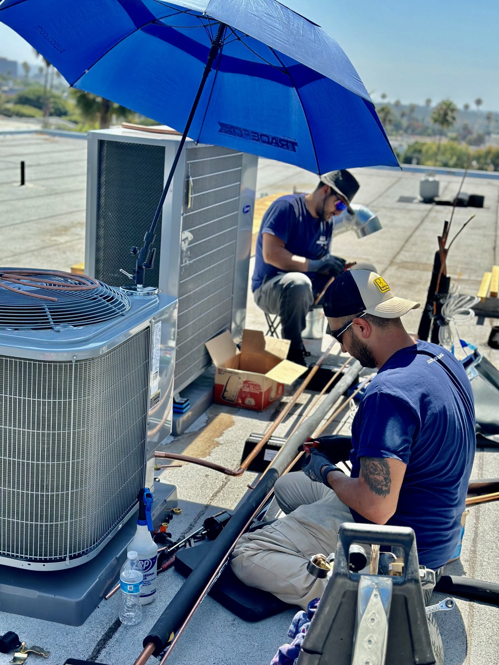Rooftop brazing and install